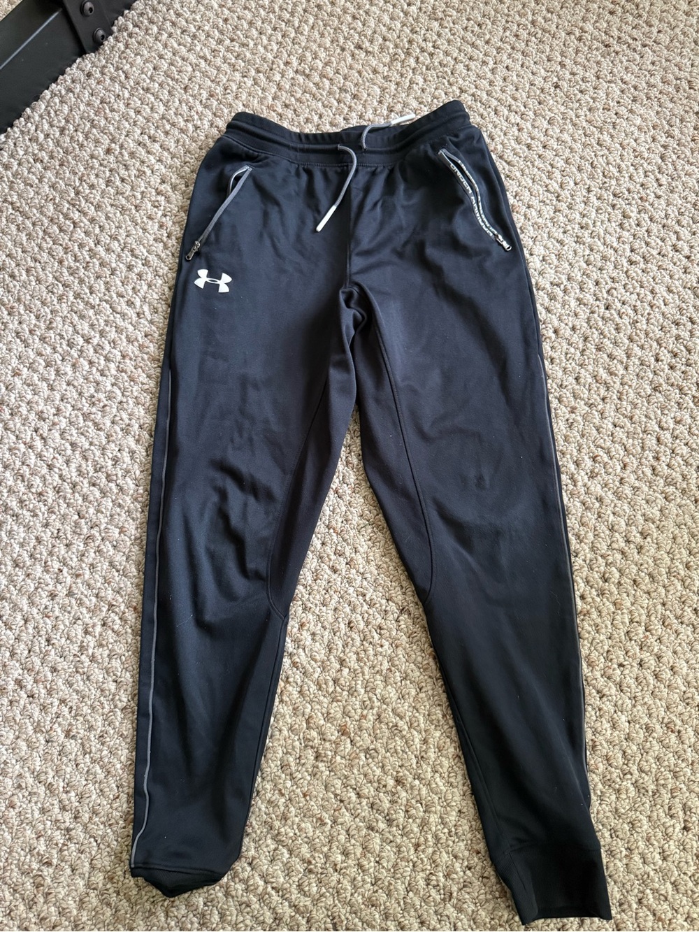 Youth Under Armour Black Zipper Pocket Performance Joggers